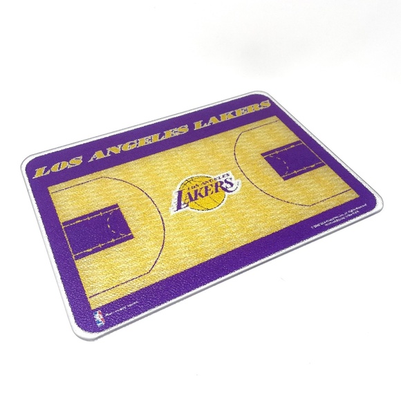 NBA LA Lakers Glass Cutting Board Purple/Yellow Basketball Court Design 2009 Fun - Picture 1 of 5